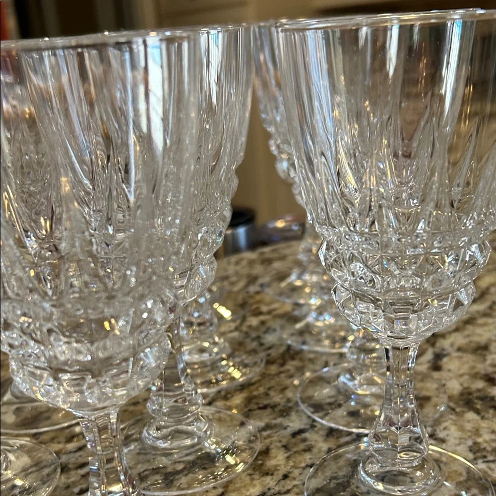 vintage Cristal d'Arques "Pompadour" pattern lead crystal wine glasses set of 11 - Picture 13 of 13